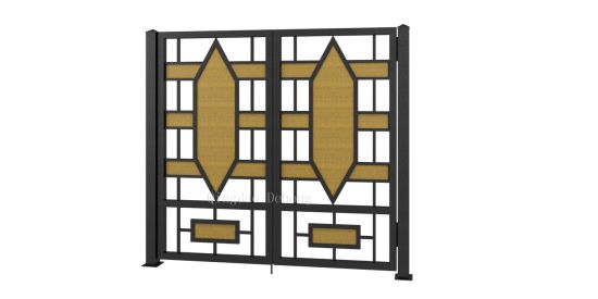 Heat Resistant Modern Style Wrought Iron Beautiful Metal Entrance Door