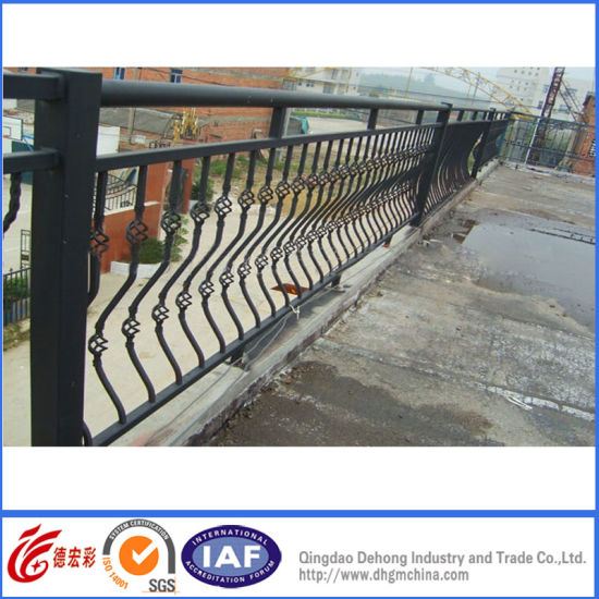 Decorative Security Solid Indoor Powder Coated Wrought Iron Balcony Railing