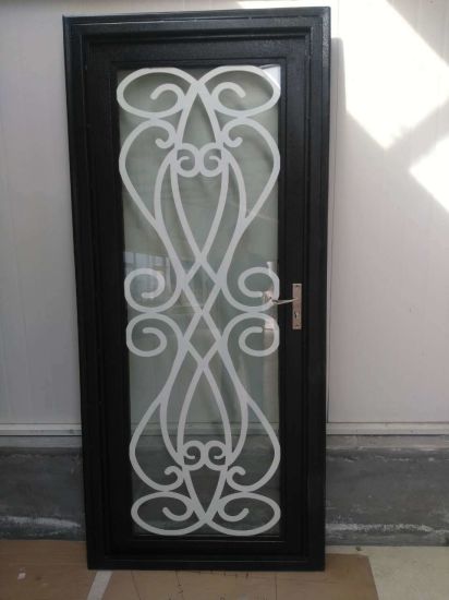 New Design Galvanized Steel Door with Tempered Glass