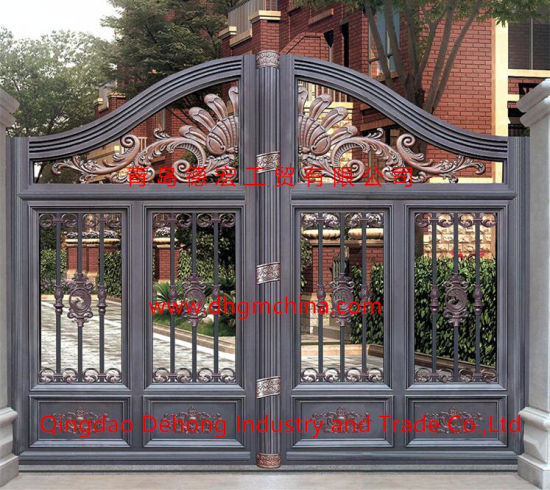 Custom Ornamental Galvanized Wrought Iron/Aluminium Electric Sliding Gate