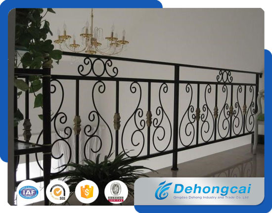 Solid Metal Veranda Railing / Galvanized Wrought Iron Balcony Safety Fence