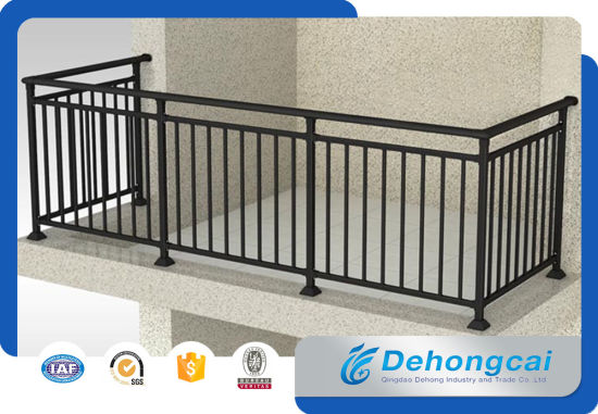 Solid Metal Veranda Railing / Galvanized Wrought Iron Balcony Safety Fence