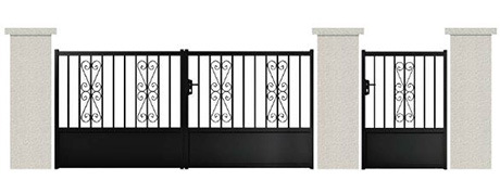 Hot Galvanized Wrought Iron Driveway Gate in Elegant Style